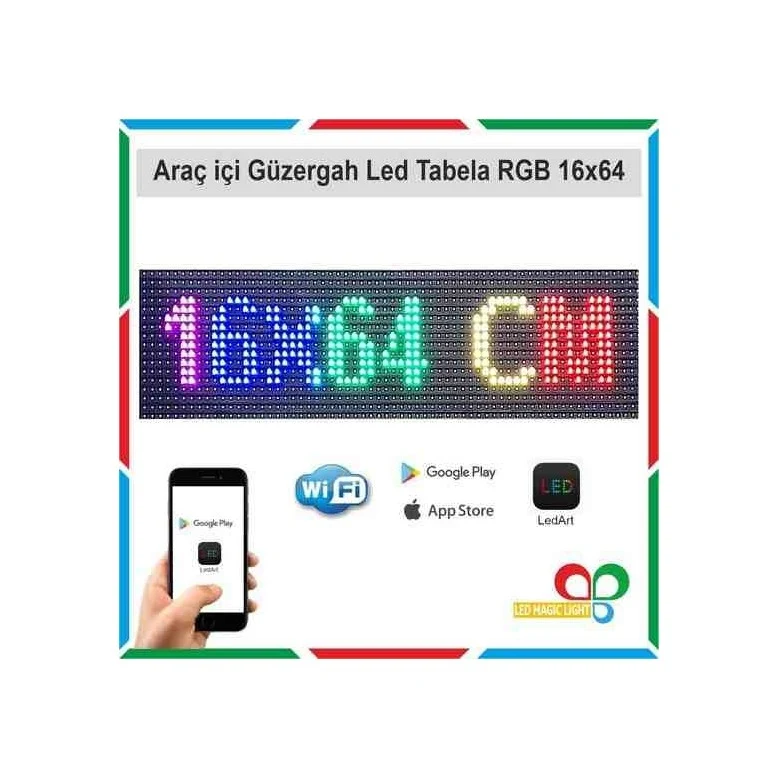 RP717 9*37CM Esnek LED Matrix Panel Su Geçirmez Bluetooth Telefon Destekli