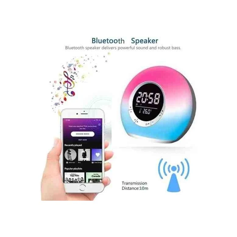 p11 led atmosphere light bluetooth speaker with alarm & temperature display