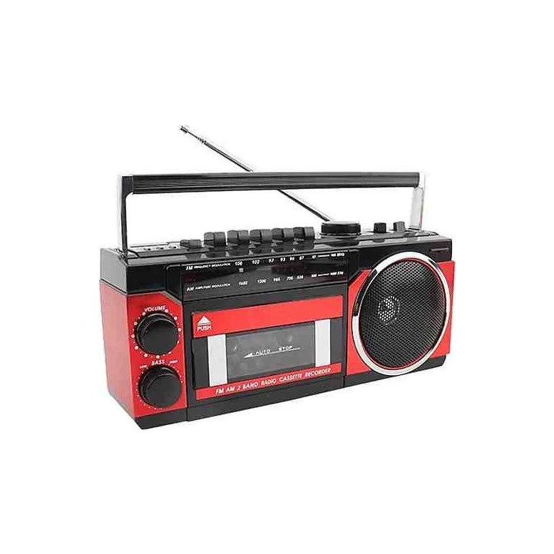 Puxing PX-250 Bt Retro Kaset Çalar Bluetooth Hoparlör USB Sd Mp3 Çalar Fm Am Sw Radyolu Kırmızı Nostaljik Teyp