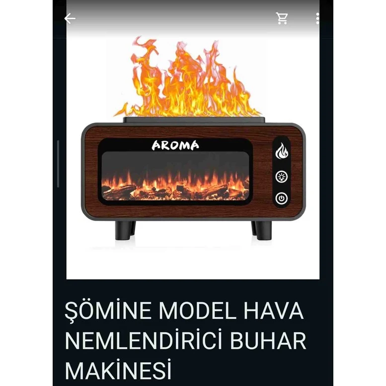 Şömine Alev Efektli Aromaterapi Difüzör ve Hava Nemlendirici Rgb