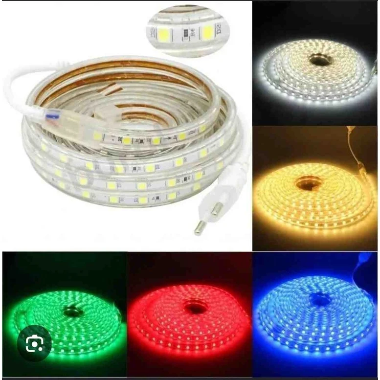 Noas 220V Şerit LED Yüksek Işık Fişli ve Anahtarlı Beyaz Işık 2 Metre ((Adaptör Trafo Yok Tak Çalıştır