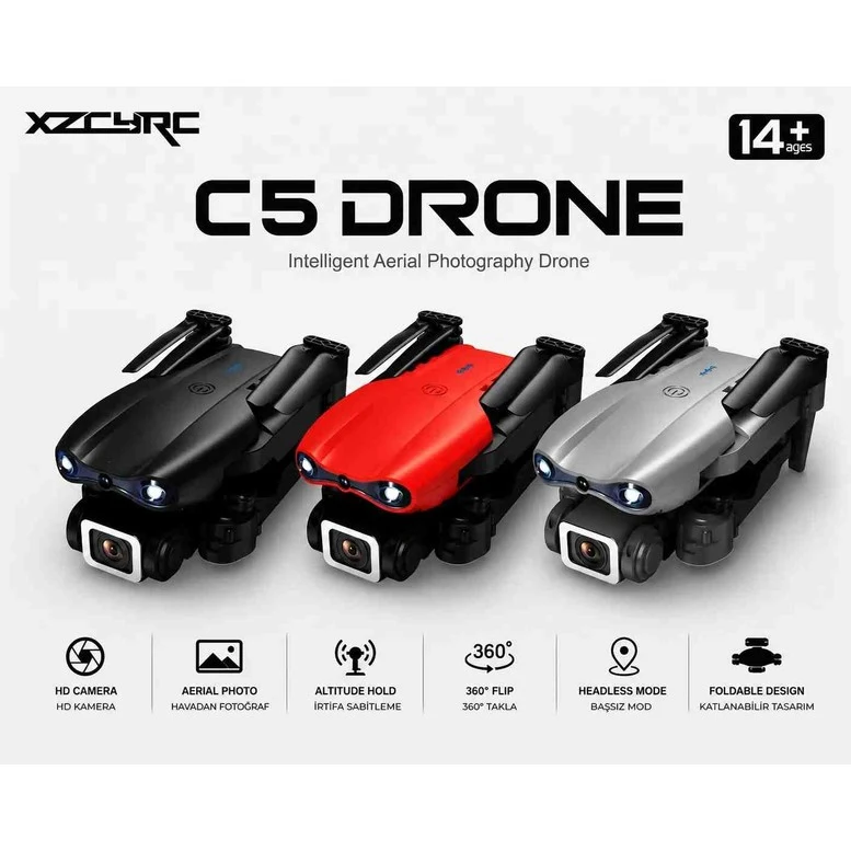 Lensun C5 Katlanabilir Drone 4K Kamera Wifi Fpv Uzaktan Kumandalı Drone