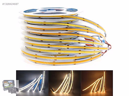COB LED Şerit 5 Metre 12 V 3000 K Sıcak Beyaz