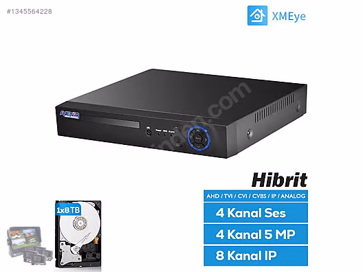 Avenir AV-TC04S 4 Kanal 1080P H.265 DVR Kayıt Cihazı