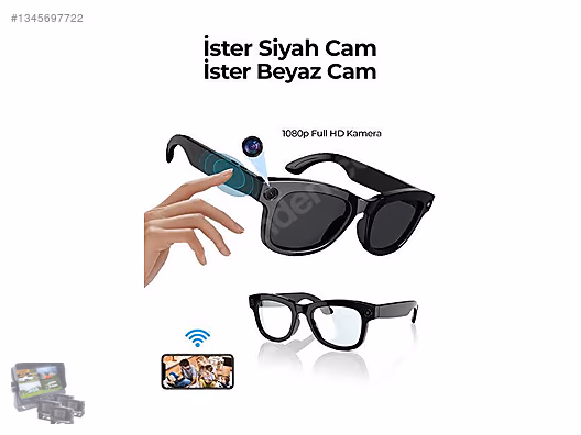 8 MP Kameralı Akıllı Gözlük – Ses Kayıt ve Çeviri Destekli