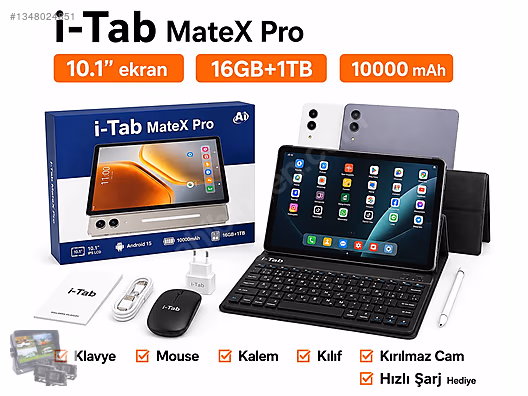 i-Tab MateX Pro 10 İnç Tablet 8 GB / 128 GB – Set